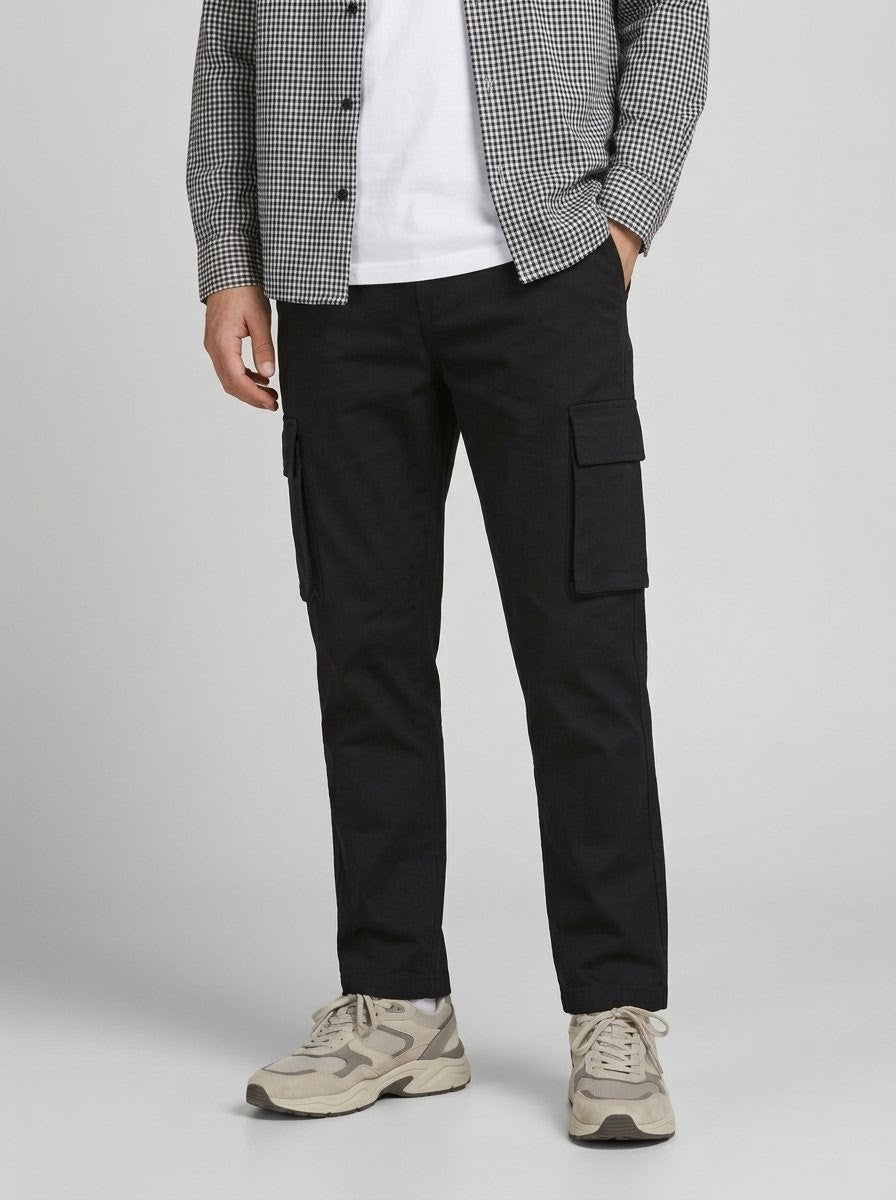 Men's Black Cargo trouser |6 pocket Durable Multi-Pocket Styles