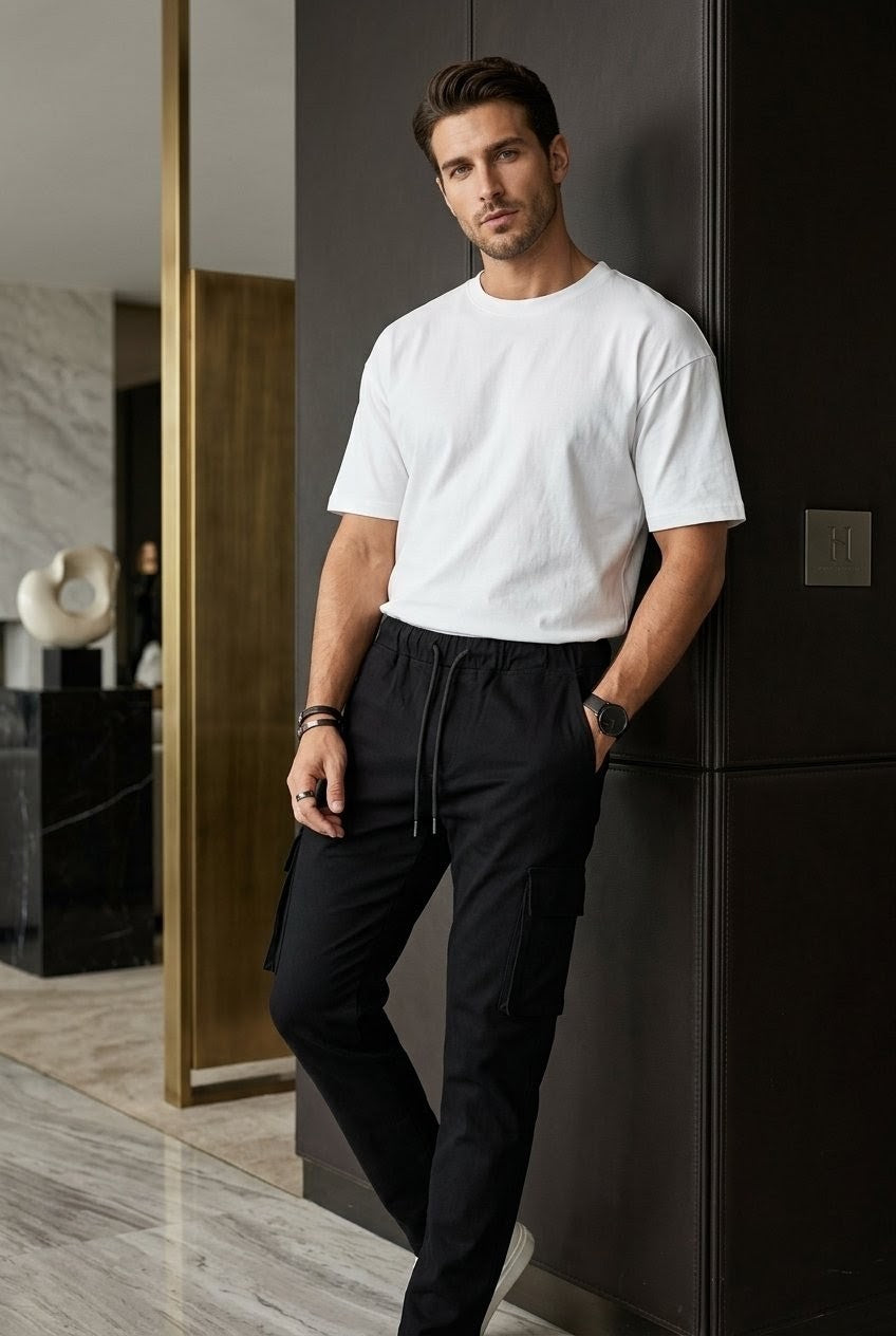 Men's Black Cargo trouser |6 pocket Durable Multi-Pocket Styles
