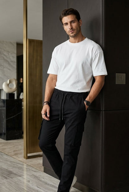 Men's Black Cargo trouser |6 pocket Durable Multi-Pocket Styles