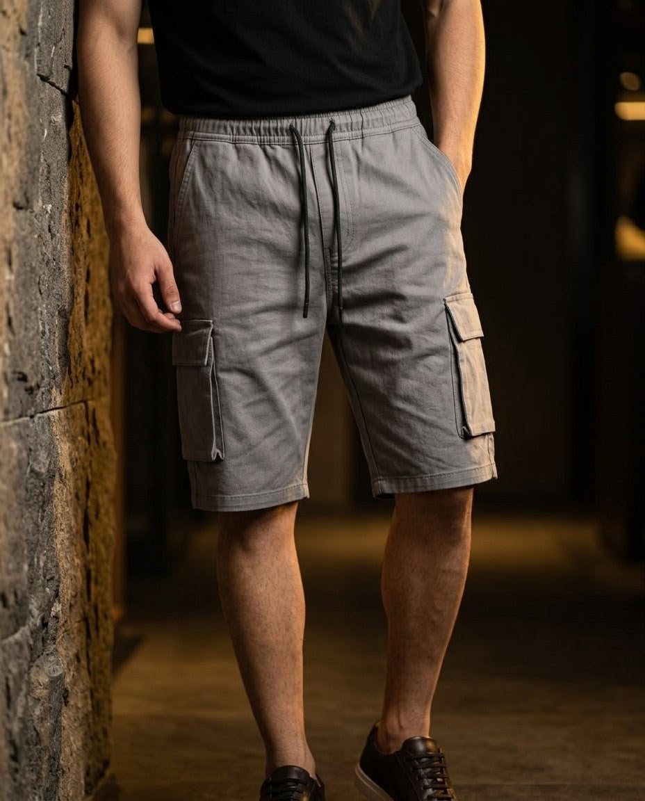 Janzee Oversized Heavyweight Cotton Baggy Cargo Shorts