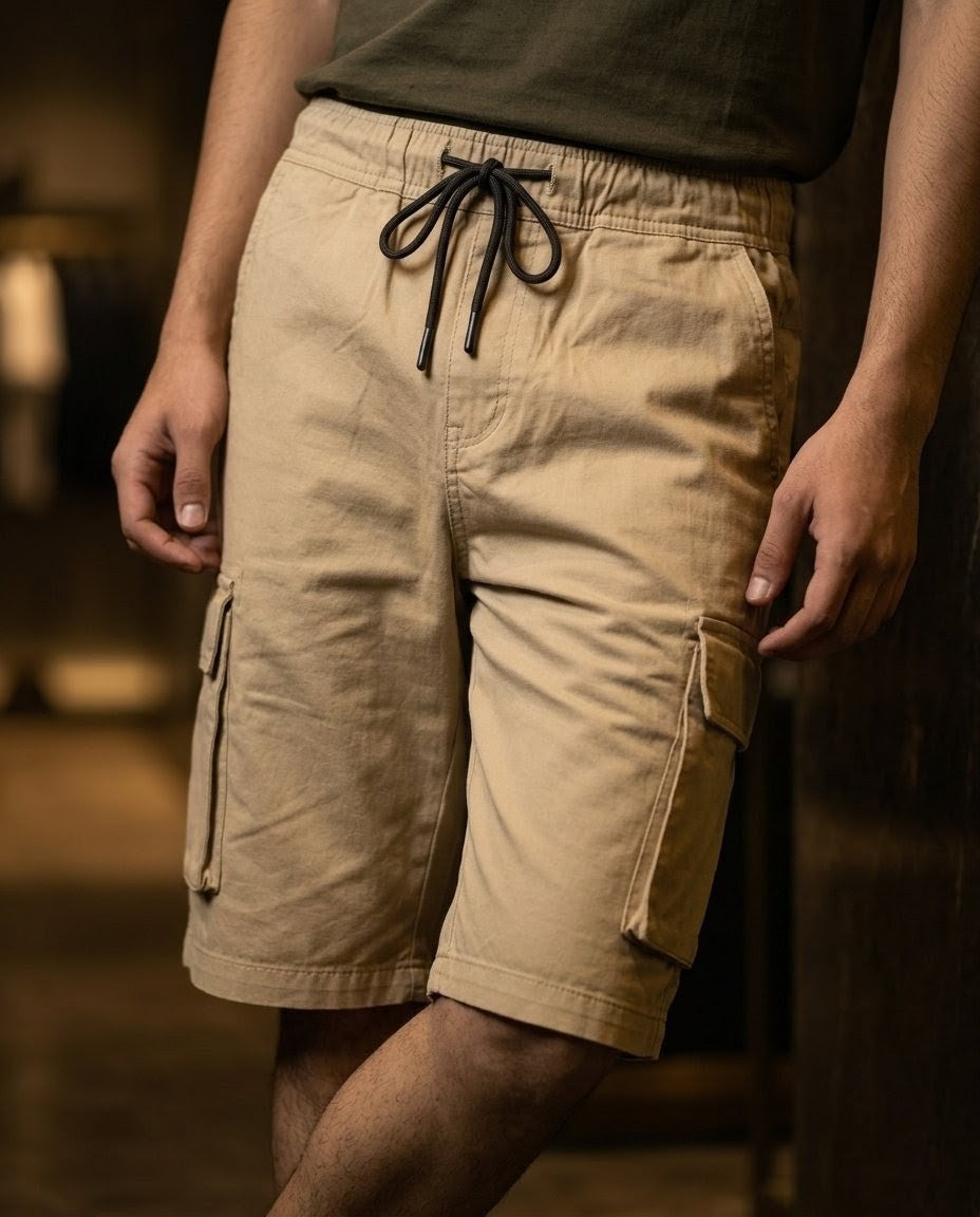 Janzee Oversized Heavyweight Cotton Baggy Cargo Shorts