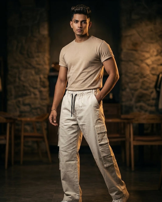 Premium Men's 8 Pocket Cargo – Cotton Casual Utility Trousers